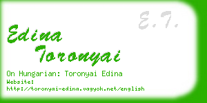 edina toronyai business card